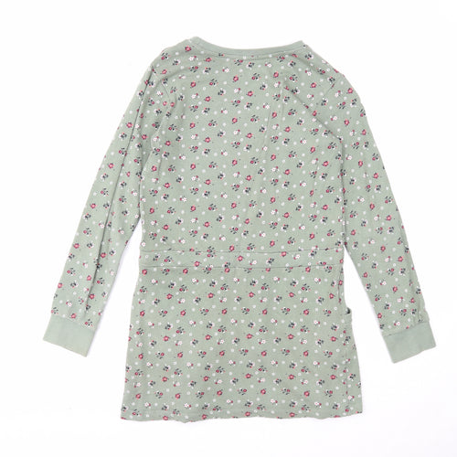 Lily & Dan Girls Green Geometric Cotton Jumper Dress Size 11-12 Years Round Neck Pullover