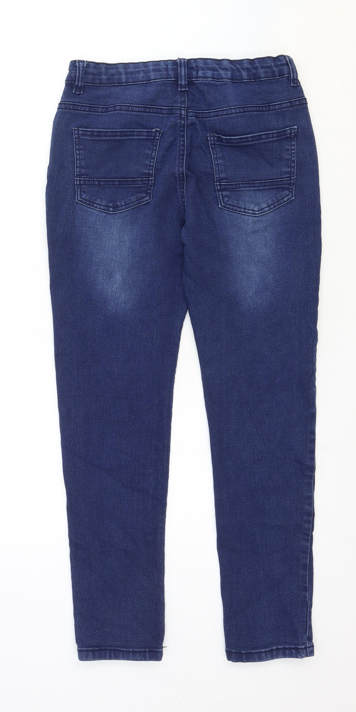 Pep & Co Girls Blue Cotton Skinny Jeans Size 11-12 Years Regular Zip