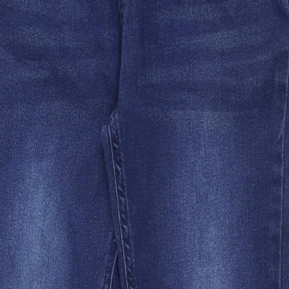 Pep & Co Girls Blue Cotton Skinny Jeans Size 11-12 Years Regular Zip