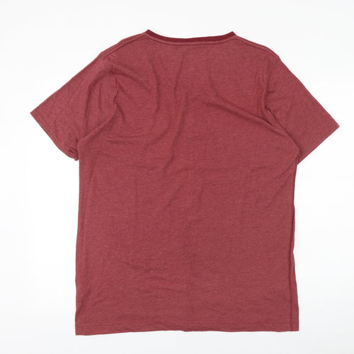 Fabric8 Mens Red Cotton T-Shirt Size XL V-Neck