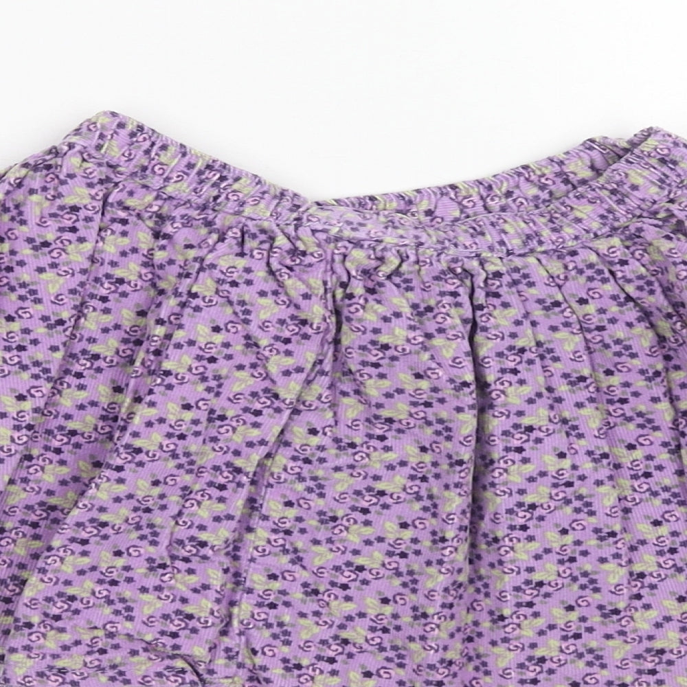 George Girls Purple Floral Cotton Skater Skirt Size 12-18 Months Pull On