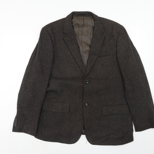 Farah Mens Brown Wool Jacket Blazer Size 42 Regular