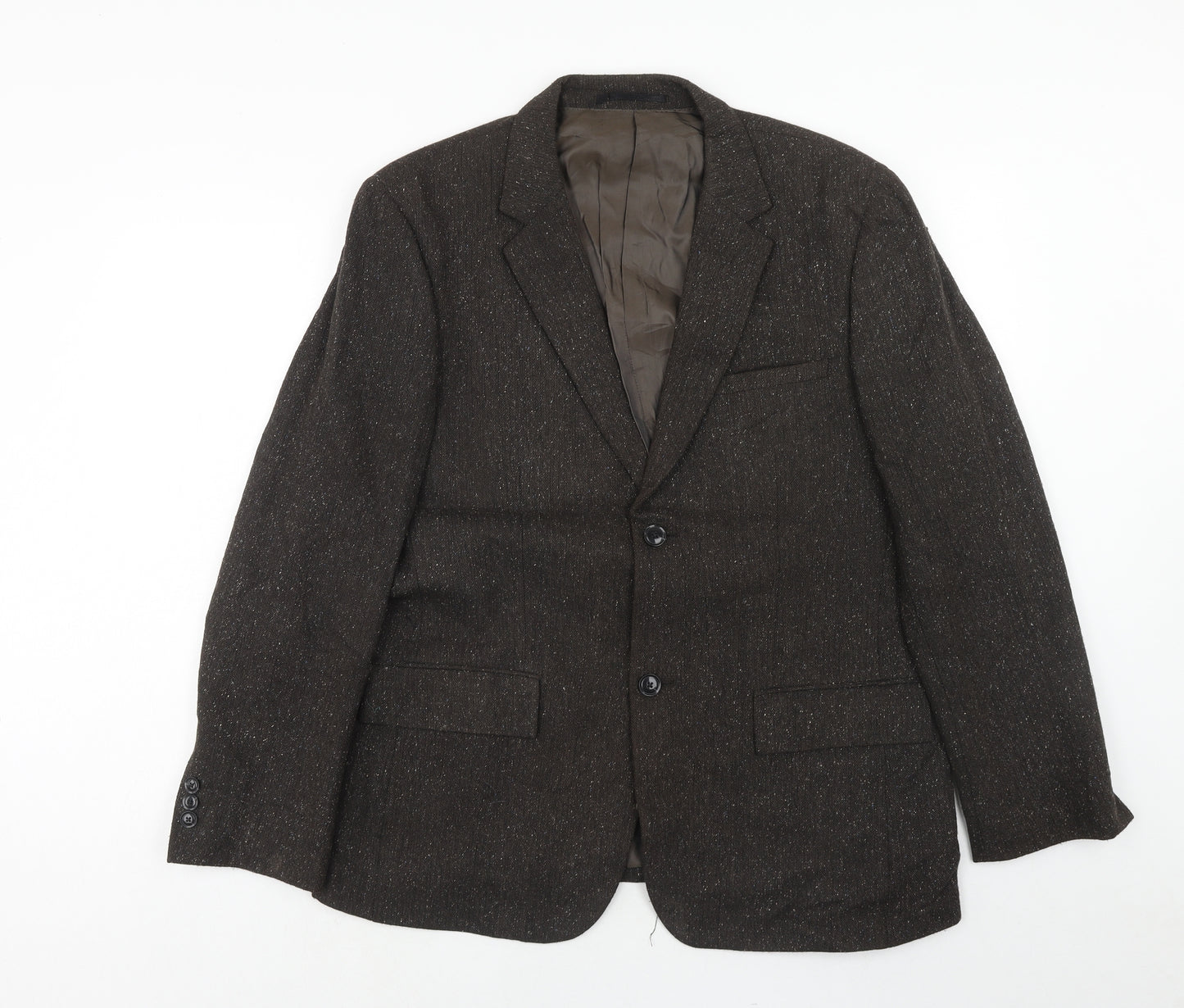 Farah Mens Brown Wool Jacket Blazer Size 42 Regular
