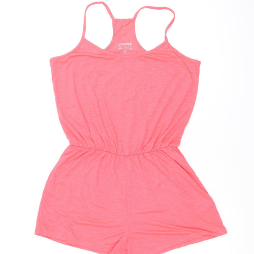 Papaya Womens Pink Polyester Playsuit One-Piece Size M Pullover