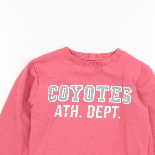 Basic Girls Pink Cotton Pullover Sweatshirt Size 7-8 Years Pullover - Coyotes