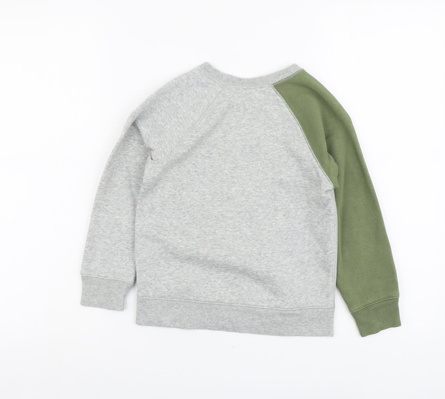 Gap Boys Grey Colourblock Cotton Pullover Sweatshirt Size 5 Years Pullover - Dinosaur