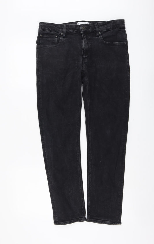 ASOS Mens Black Cotton Skinny Jeans Size 32 in L30 in Regular Button