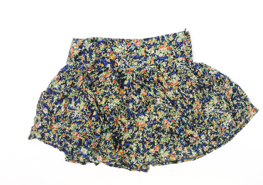 Parisian Womens Multicoloured Geometric Viscose Basic Shorts Size 12 Regular Zip