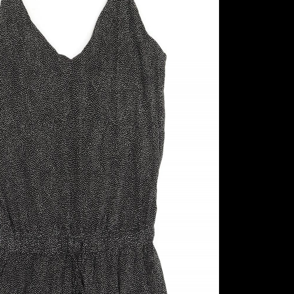 H&M Womens Black Polyester Playsuit One-Piece Size XS Pullover
