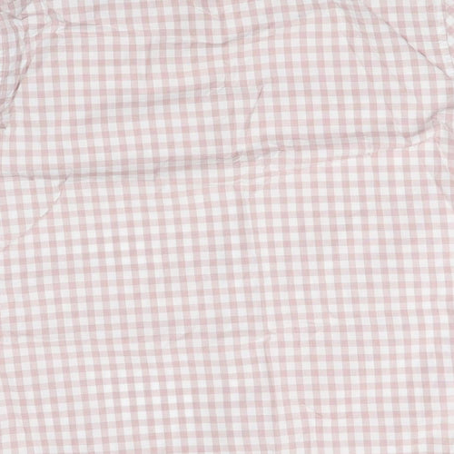 Marks and Spencer Mens Pink Check Cotton Button-Up Size XL Collared Button