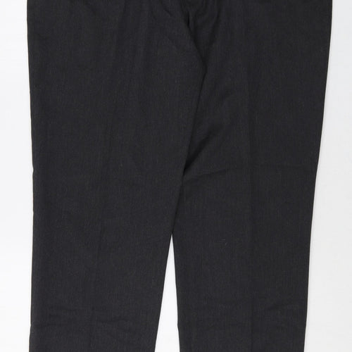 TU Mens Black Herringbone Polyester Dress Pants Trousers Size 38 in Regular Zip