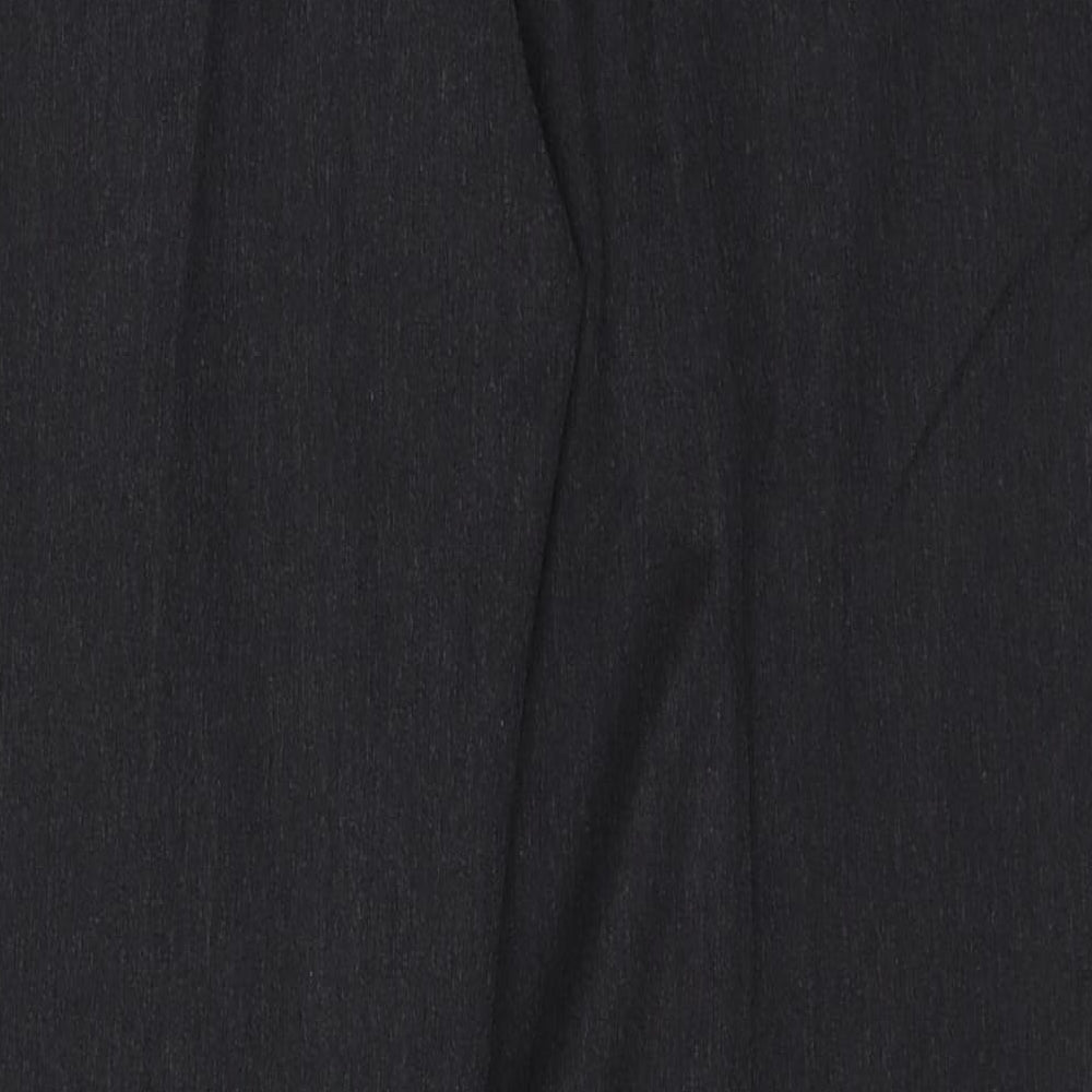 TU Mens Black Herringbone Polyester Dress Pants Trousers Size 38 in Regular Zip