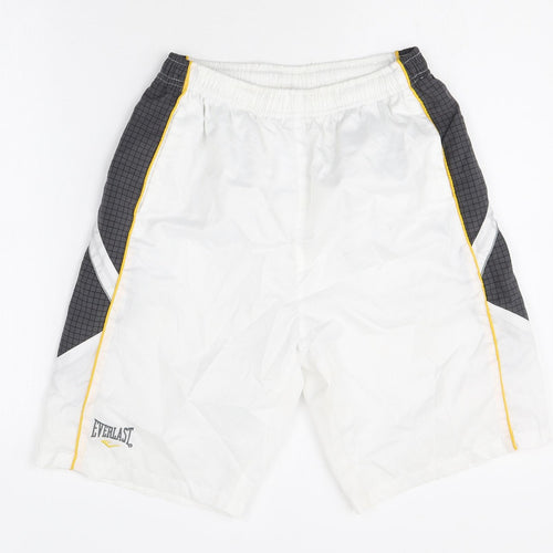Everlast Boys White Polyester Sweat Shorts Size 13 Years Regular Drawstring