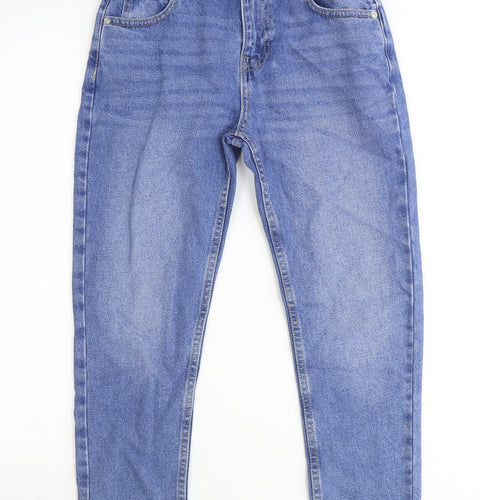 Preworn Girls Blue Cotton Skinny Jeans Size 10-11 Years Regular Zip