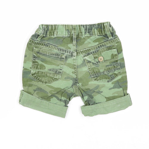 Gap Boys Green Camouflage Cotton Bermuda Shorts Size 2 Years Regular Zip