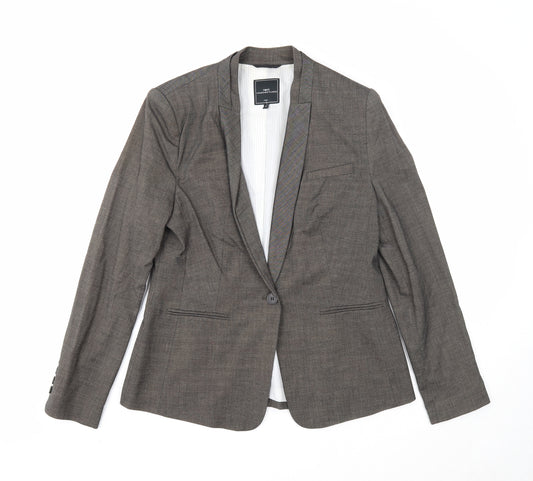 NEXT Womens Grey Polyester Jacket Blazer Size 14