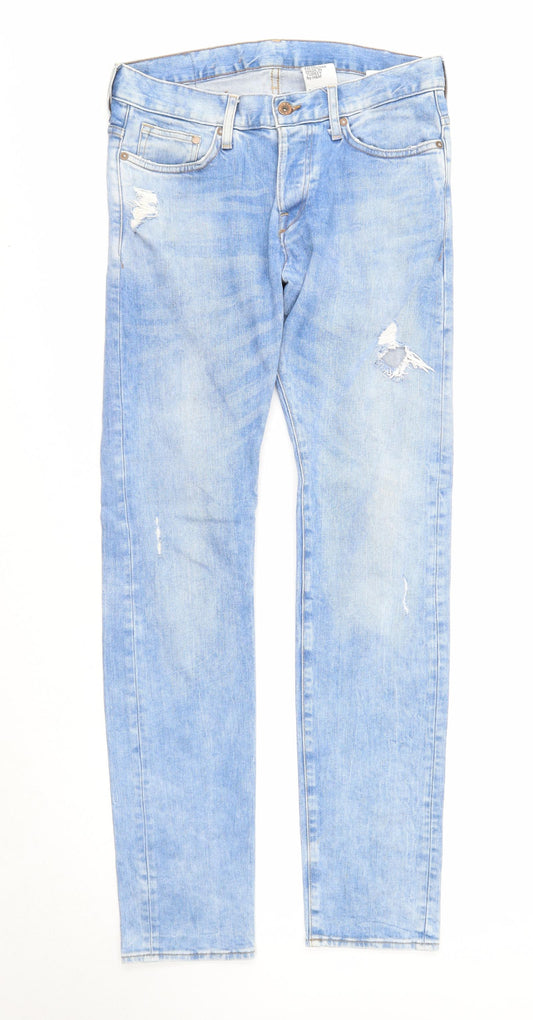 &denim Mens Blue Cotton Straight Jeans Size 29 in L32 in Regular Zip