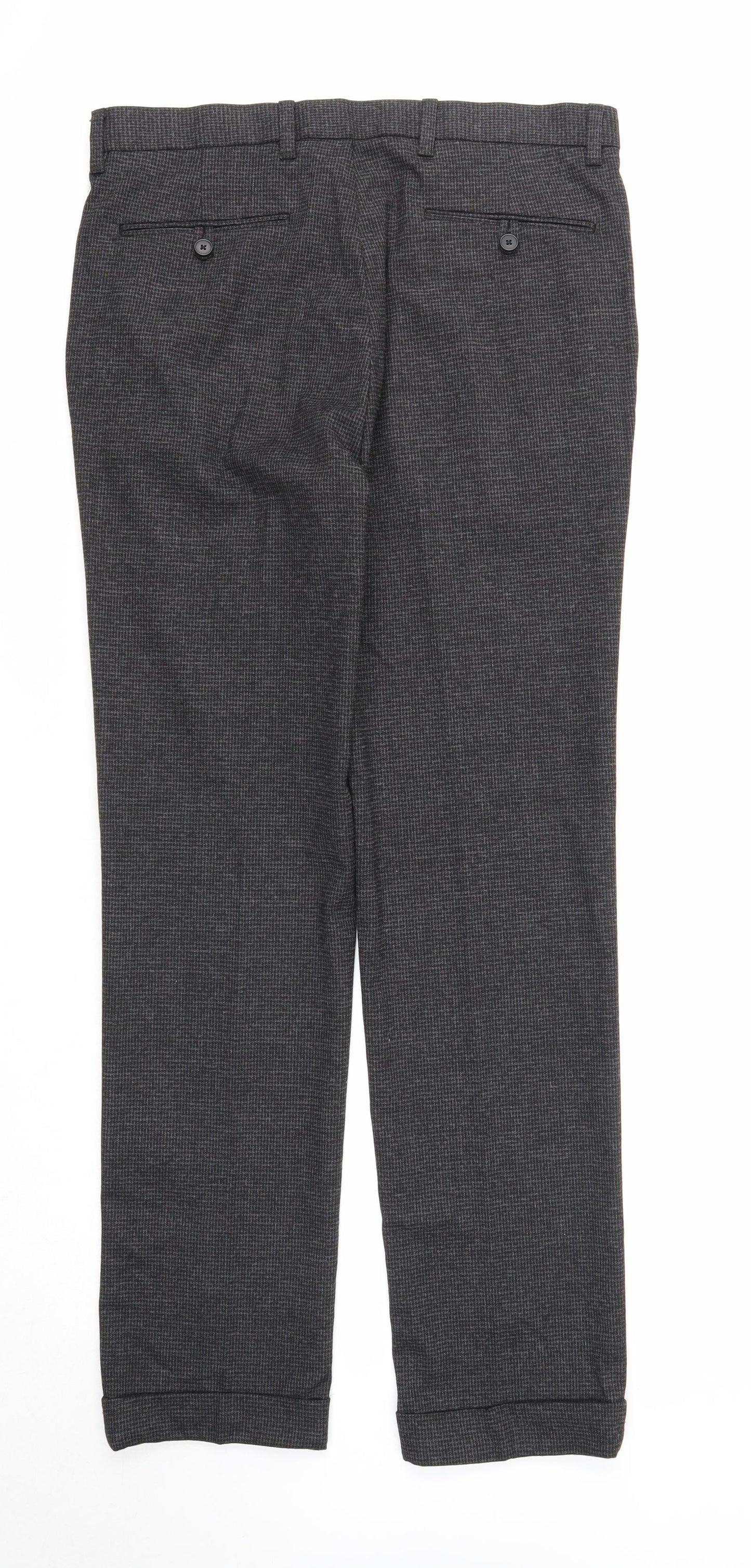 NEXT Mens Black Polyester Dress Pants Trousers Size 32 in L33 in Regular Zip