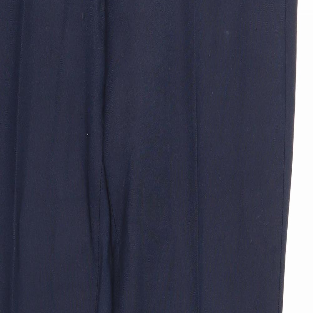 NEXT Mens Blue Polyester Dress Pants Trousers Size 32 in L33 in Regular Zip
