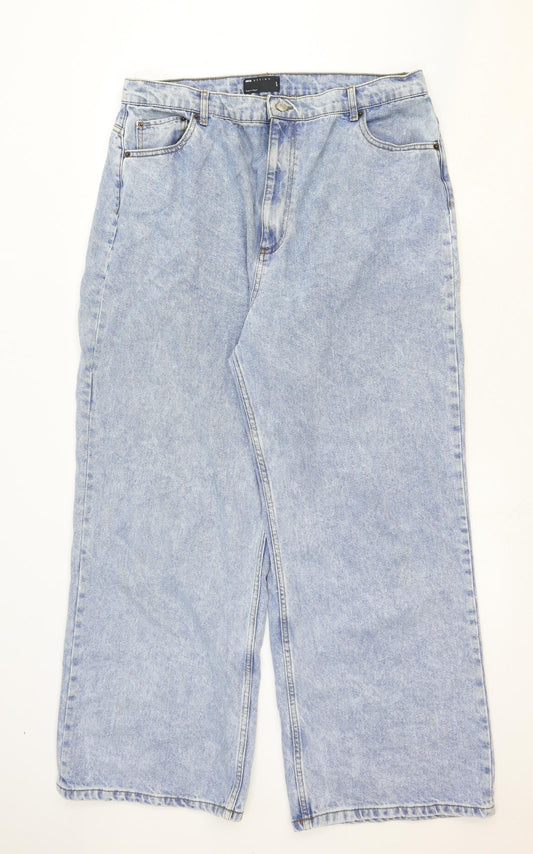 ASOS Mens Blue Cotton Straight Jeans Size 36 in Regular Zip