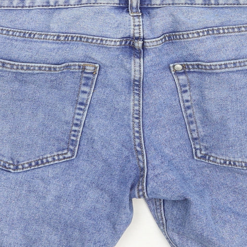 &Denim Womens Blue Cotton Bermuda Shorts Size 30 in Regular Zip