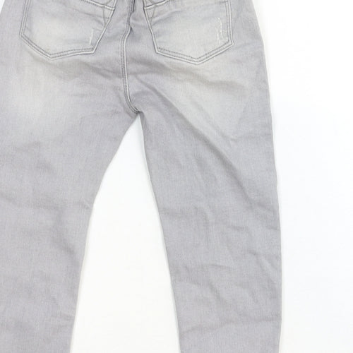 Primark Girls Grey Cotton Skinny Jeans Size 2-3 Years Regular Snap