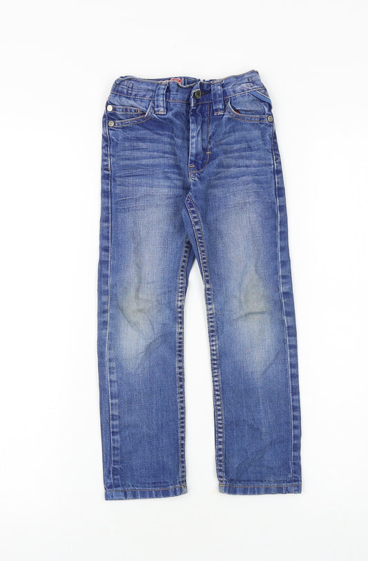 NEXT Boys Blue Cotton Straight Jeans Size 4 Years Regular Zip