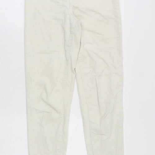 Uniqlo Girls Beige Cotton Chino Trousers Size 12-13 Years Regular Zip