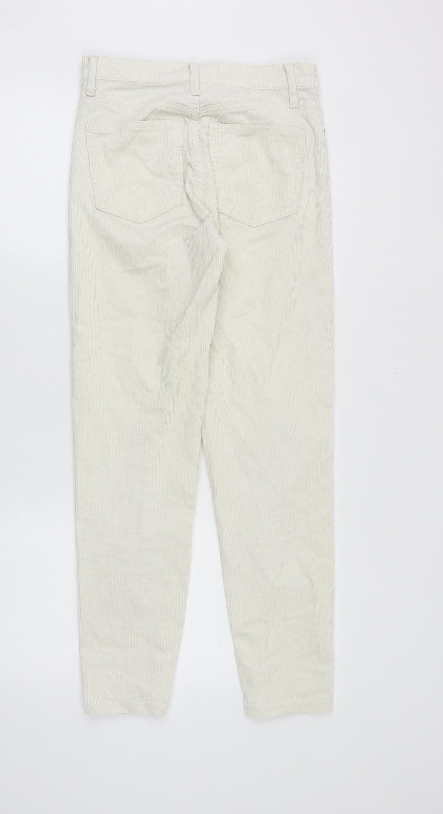 Uniqlo Girls Beige Cotton Chino Trousers Size 12-13 Years Regular Zip