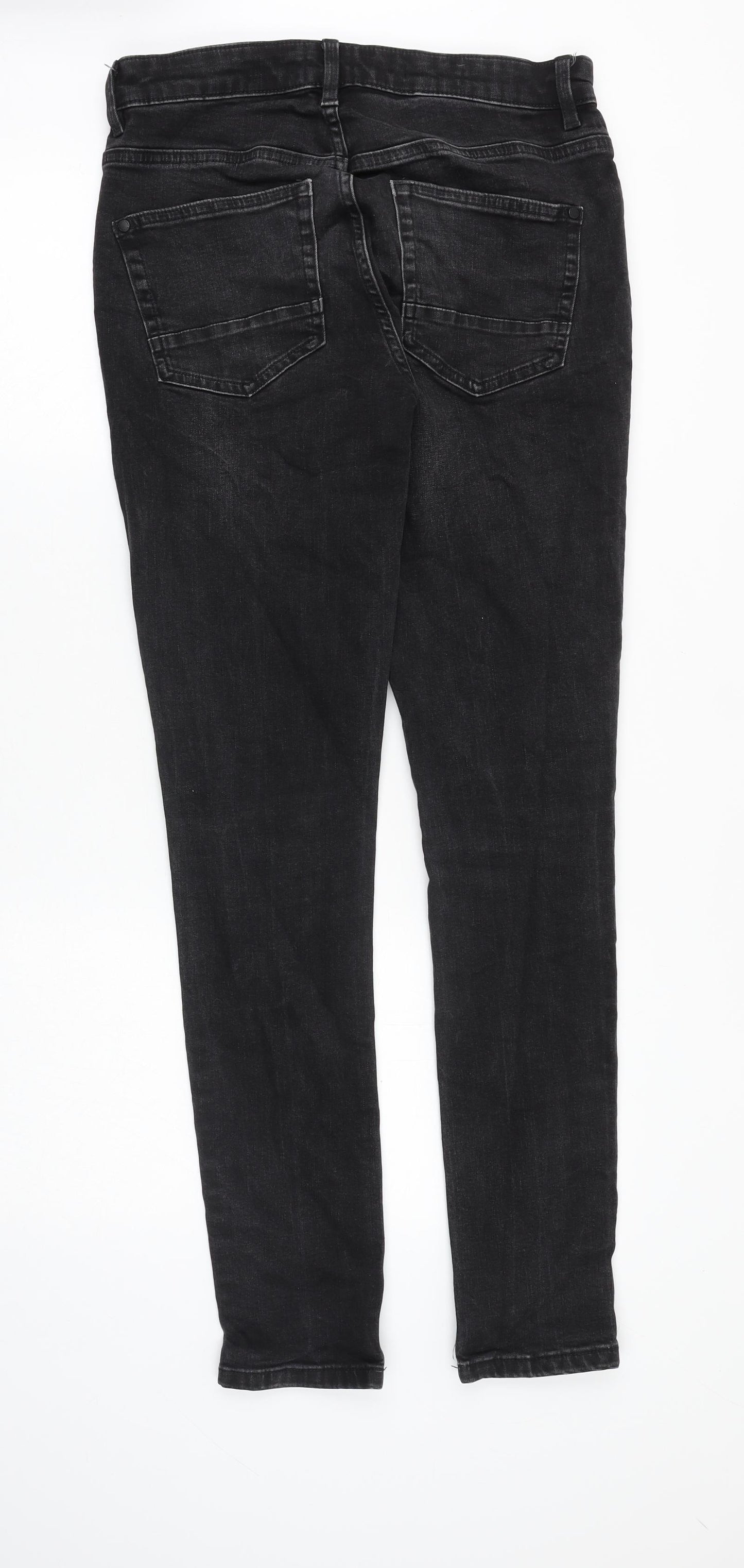 NEXT Mens Black Cotton Skinny Jeans Size 30 in Slim Button