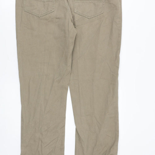 Denim & Co. Mens Beige Cotton Straight Jeans Size 36 in Regular Zip