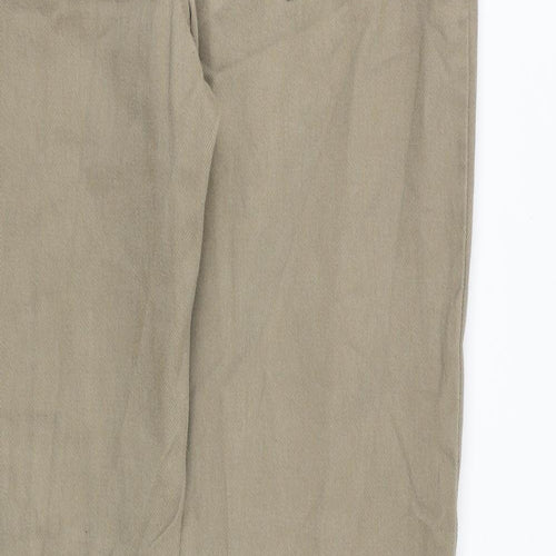Denim & Co. Mens Beige Cotton Straight Jeans Size 36 in Regular Zip