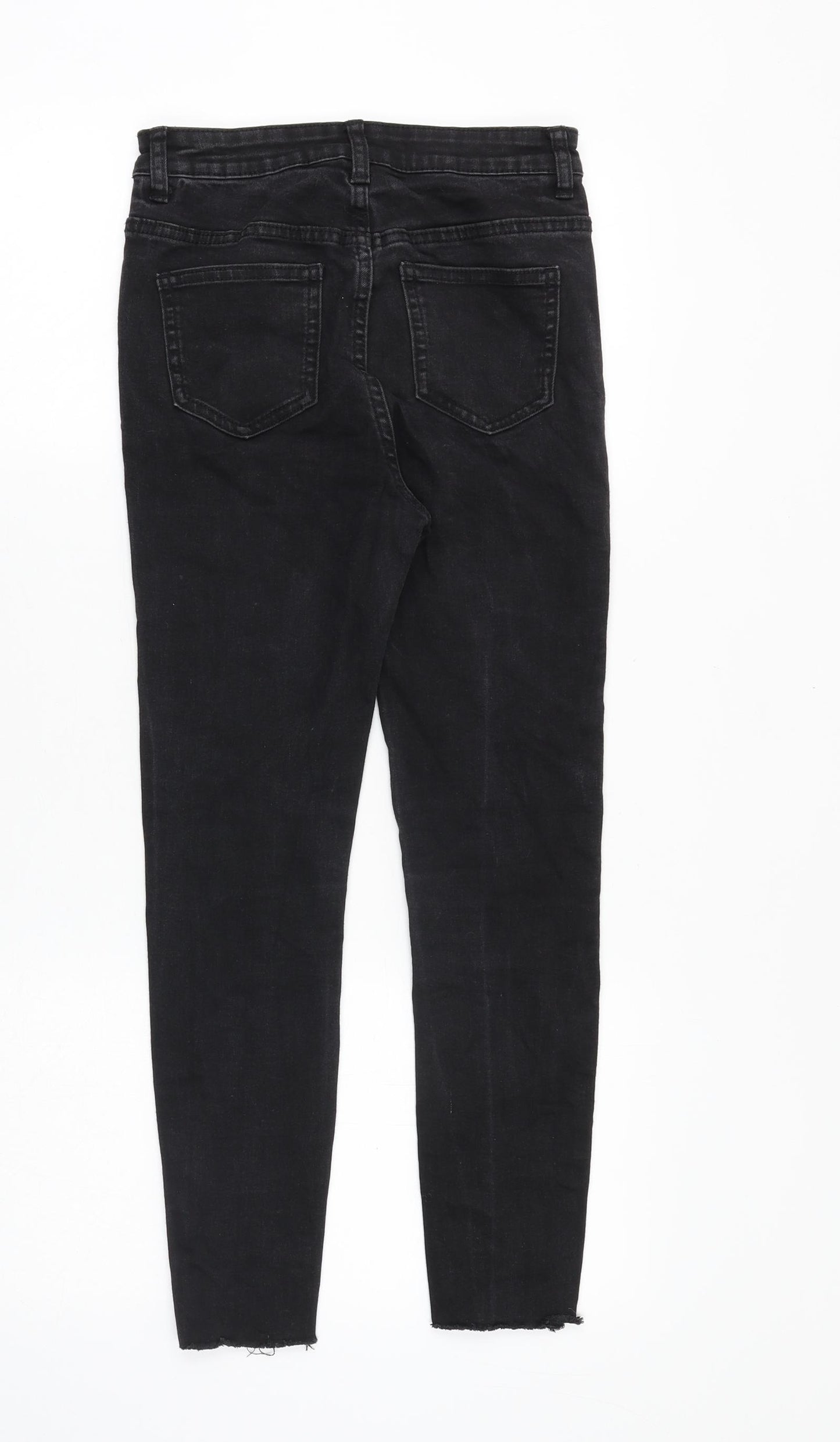 George Girls Black Cotton Skinny Jeans Size 11-12 Years Regular Zip