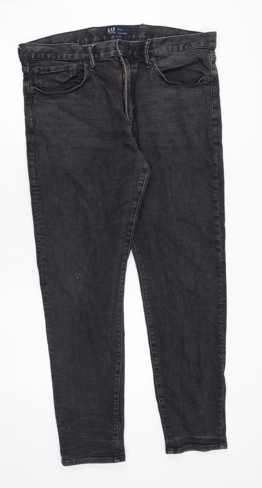Gap Mens Grey Cotton Straight Jeans Size 36 in Regular Zip