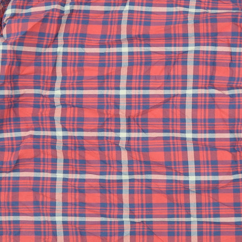 TU Mens Red Plaid Cotton Button-Up Size 2XL Collared Button
