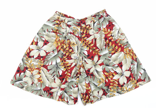 TanJay Womens Multicoloured Floral Viscose Culotte Shorts Size 10 L6 in Regular Pull On