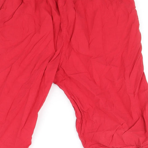 Mundo# Womens Red Cotton Bermuda Shorts Size L Regular Drawstring