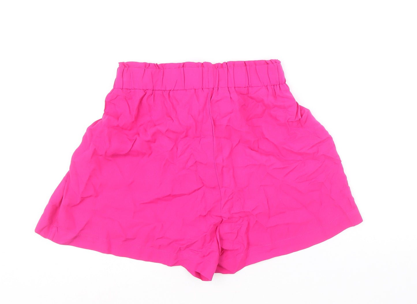 Primark Womens Pink Viscose Basic Shorts Size 10 Regular Drawstring