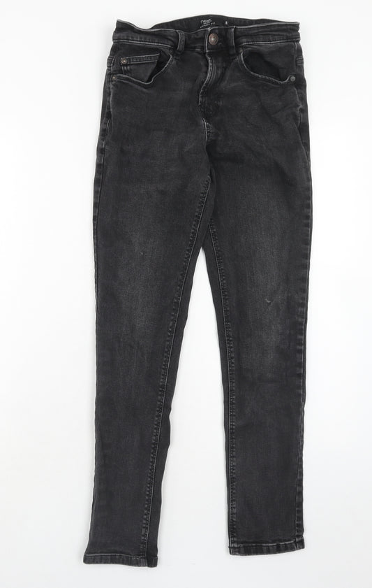 NEXT Mens Black Cotton Skinny Jeans Size 28 in L31 in Regular Zip