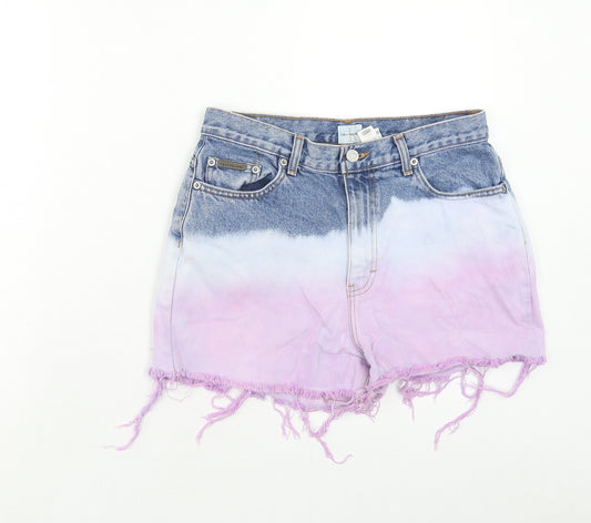 Calvin Klein Womens Multicoloured Cotton Hot Pants Shorts Size 10 Regular Zip