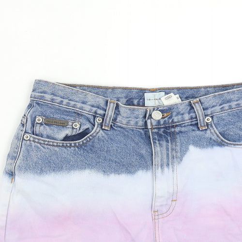 Calvin Klein Womens Multicoloured Cotton Hot Pants Shorts Size 10 Regular Zip