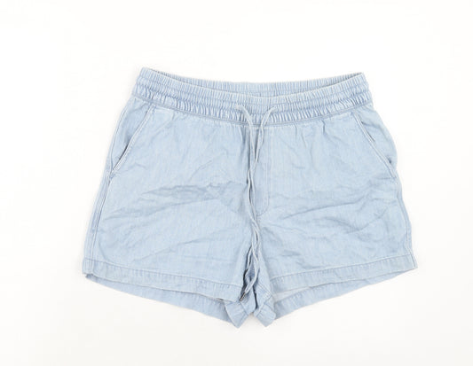 Gap Womens Blue Cotton Basic Shorts Size M Regular Drawstring