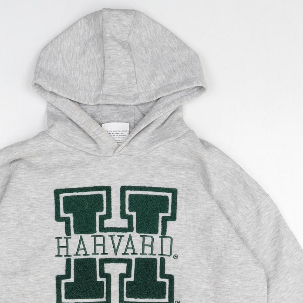 Harvard Girls Grey Cotton Pullover Hoodie Size 10-11 Years Pullover - Harvard
