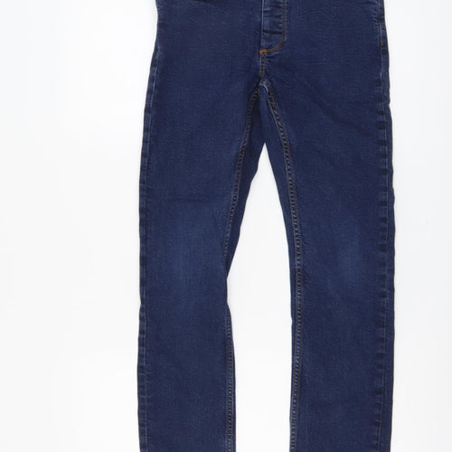 Burton Mens Blue Cotton Straight Jeans Size 28 in L28 in Slim Button