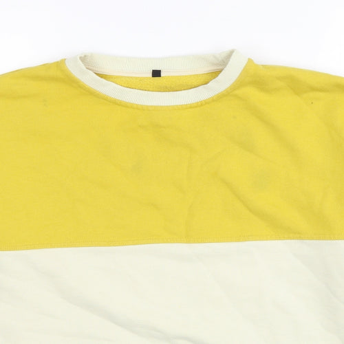 Preworn Mens Yellow Cotton Pullover Sweatshirt Size M
