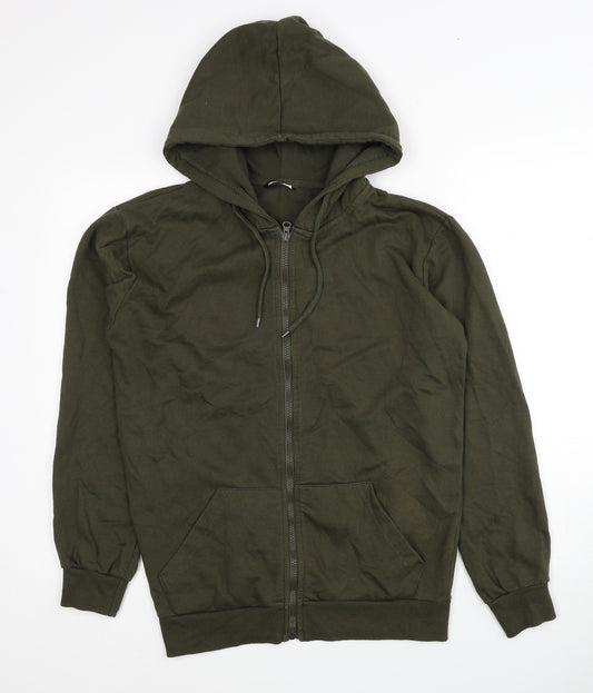 PEP&CO Mens Green Cotton Full Zip Hoodie Size S