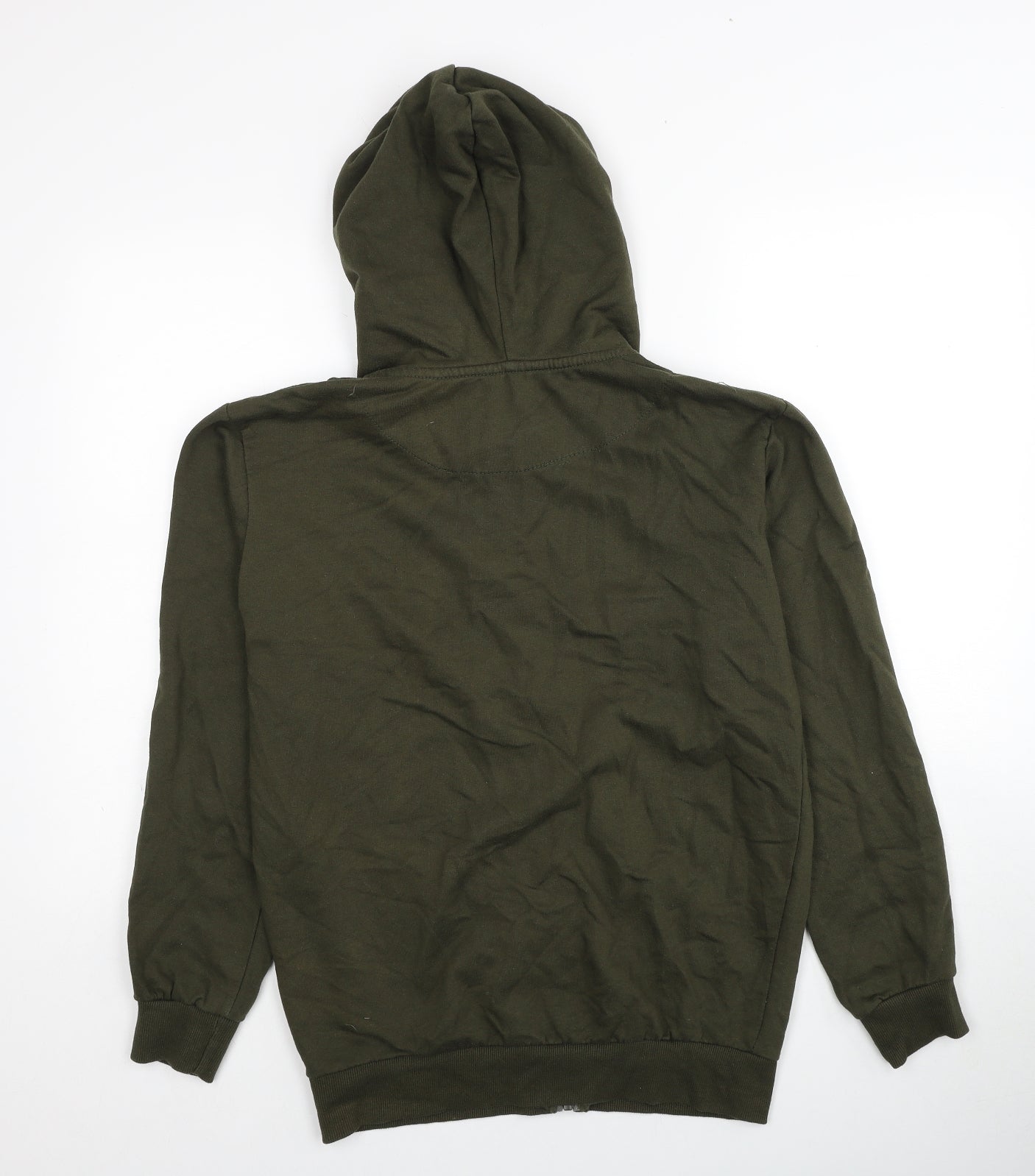 PEP&CO Mens Green Cotton Full Zip Hoodie Size S
