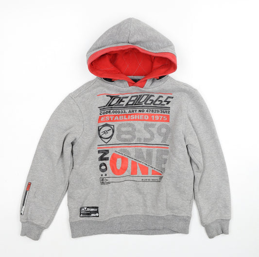 Idebloggs Boys Grey Cotton Pullover Hoodie Size 7-8 Years Pullover