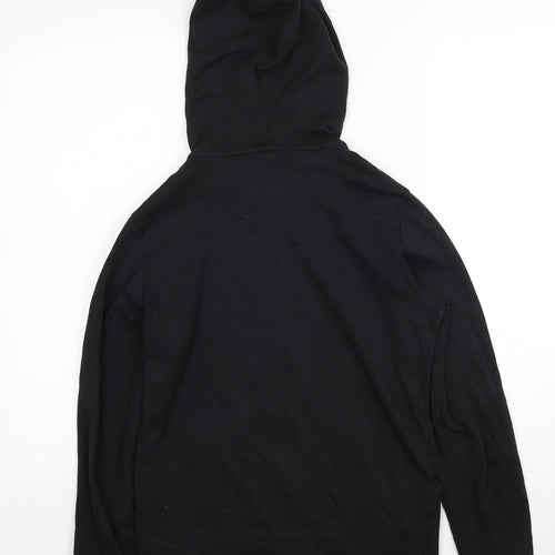 Reebok Womens Black Cotton Full Zip Hoodie Size 8 Zip