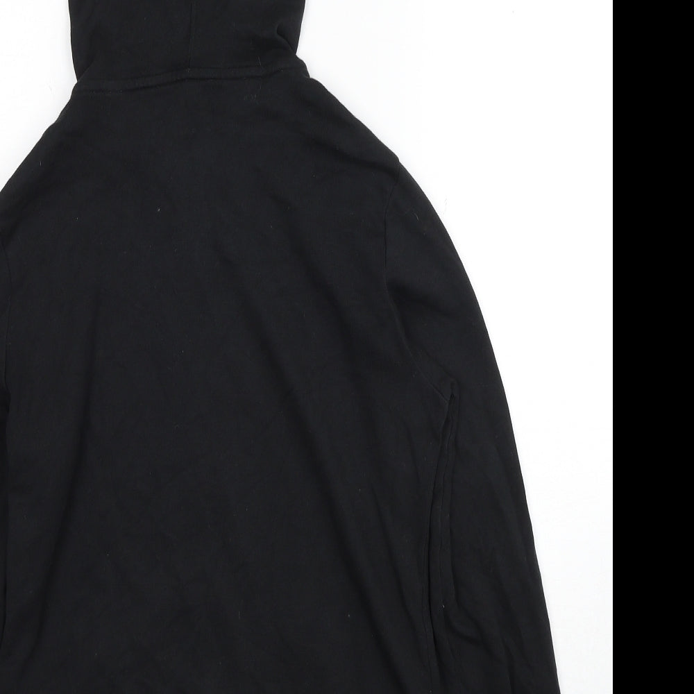 Reebok Womens Black Cotton Full Zip Hoodie Size 8 Zip